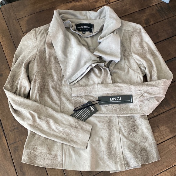 blanc noir Jackets & Blazers - 🍁Sold🍁 BNCI by Blanc Noir🍁 Drape front Faux suede Jacket🍁
